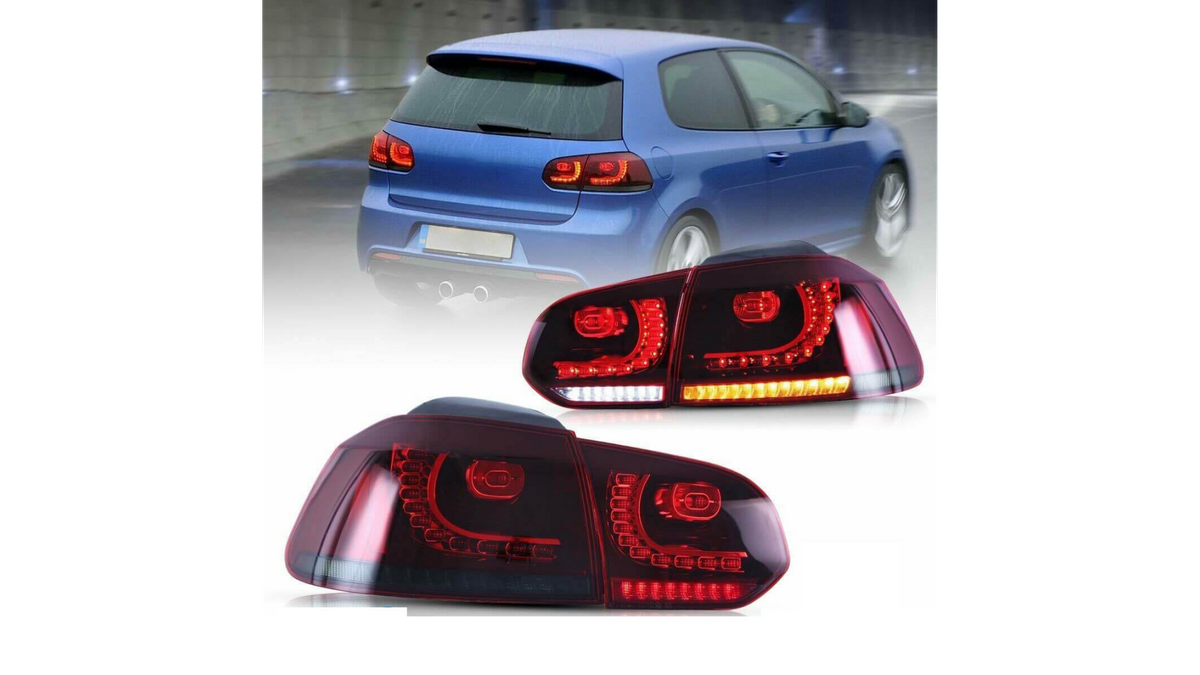 Tuled Volkswagen Golf VI tagumine Dynamic LED punane