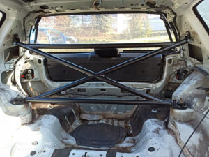 Xbrace b-pillar Strut bar Honda Civic VII punane