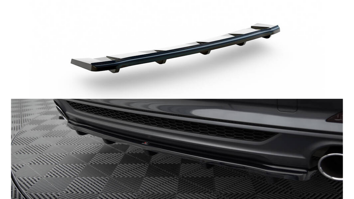 Splitter Audi A5 F5 S-Line tagumine keskosa Difuusoriga Läikiv must