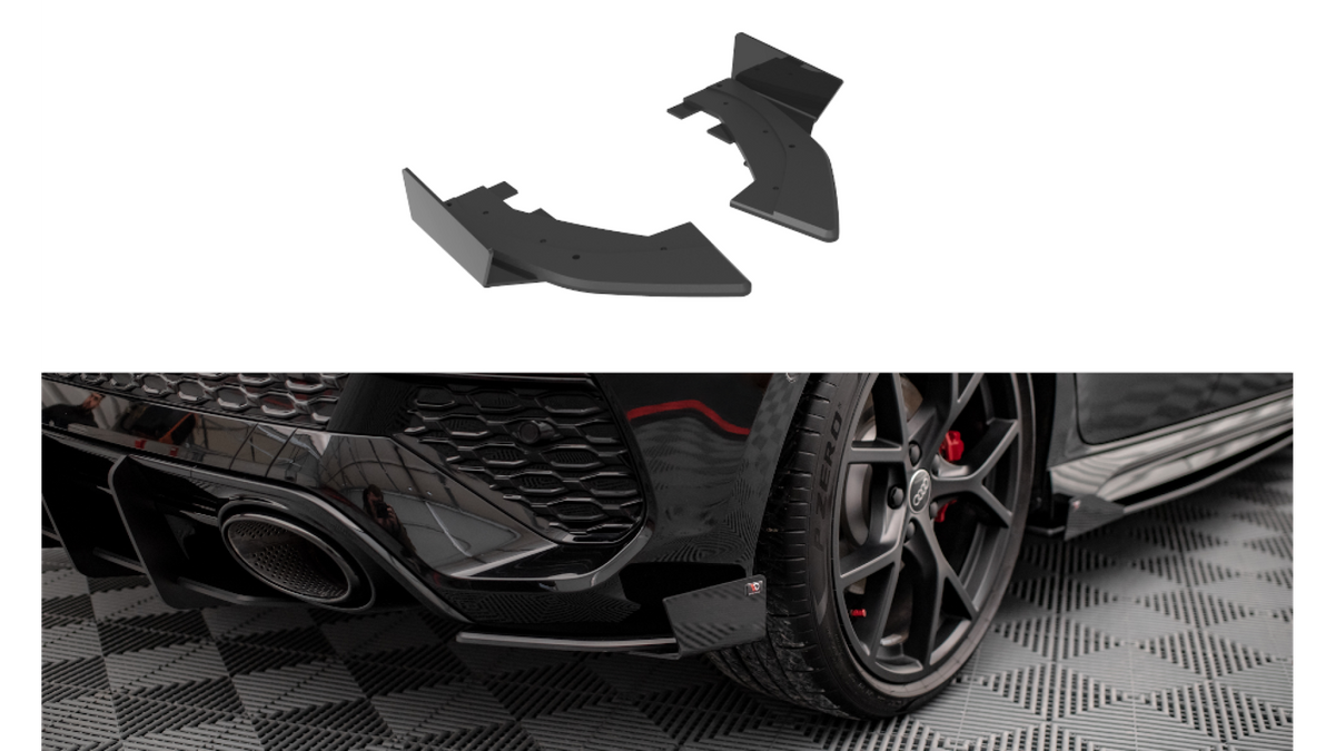 Splitter Audi RS3 8Y tagumine külje Street Pro must + läikivad Tiivad