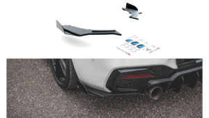 Splitter BMW 1 F20 M140i tagumine külje Racing Durability v.3 must-punane + läikivad Tiivad