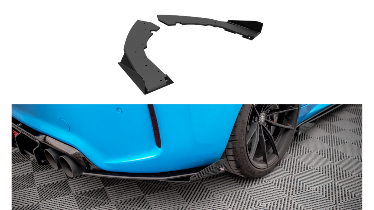 Splitter BMW 2 F87 M-Pack tagumine külje Street Pro must-punane + läikivad Tiivad