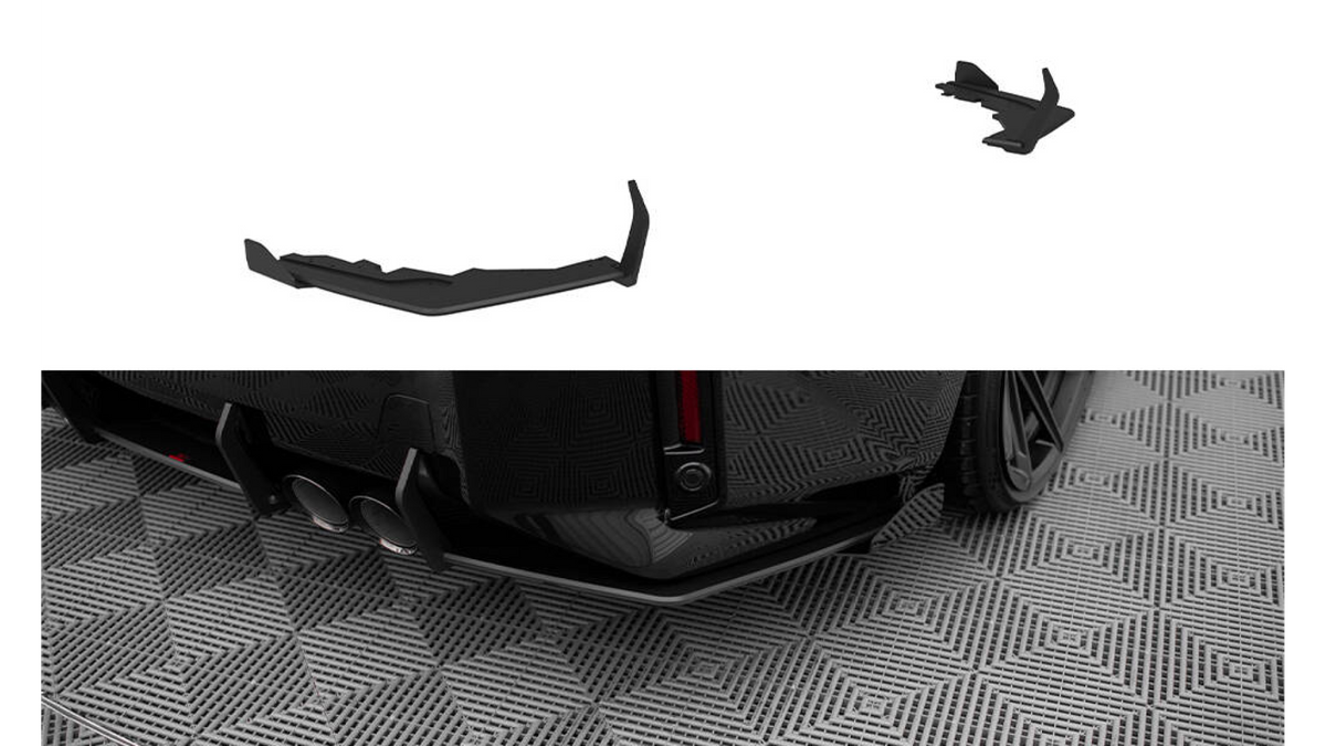 Splitter BMW 2 G87 M-Pack tagumine külje Street Pro v.1 must-punane + läikivad Tiivad
