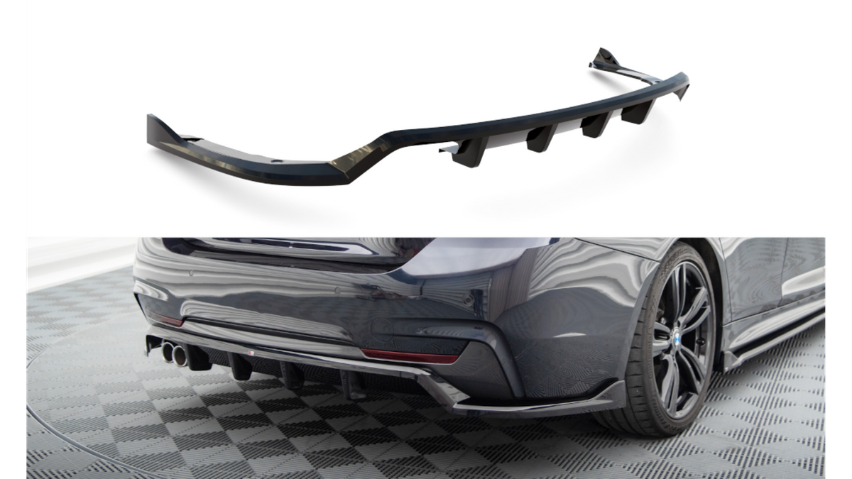 Splitter BMW 4 F32 F36 F33 M-Pack tagumine keskosa Difuusoriga