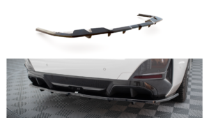 Splitter BMW 4 G26 M-Pack tagumine keskosa Difuusoriga v.1 Läikiv must