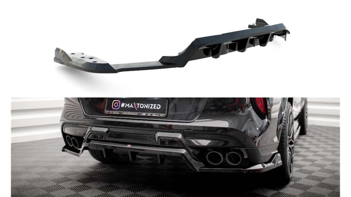 Splitter BMW X6 F86 M-Pack tagumine keskosa Difuusoriga Läikiv must