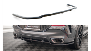 Splitter BMW X6 G06 M-Pack tagumine keskosa Difuusoriga v.2 Läikiv must