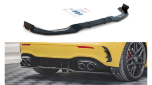 Splitter Mercedes-Benz A W177 A45 S Aero Pack tagumine keskosa + tiivad Läikiv must