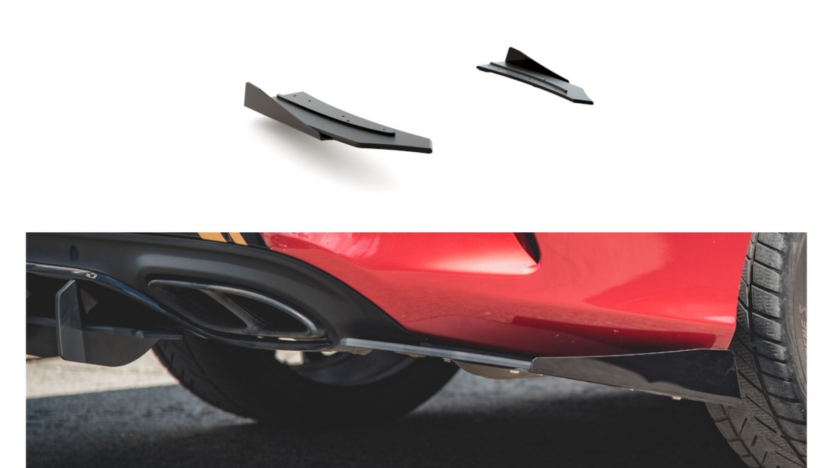 Splitter Mercedes-Benz C C205 C43 tagumine külje Racing Durability must-punane + läikivad Tiivad