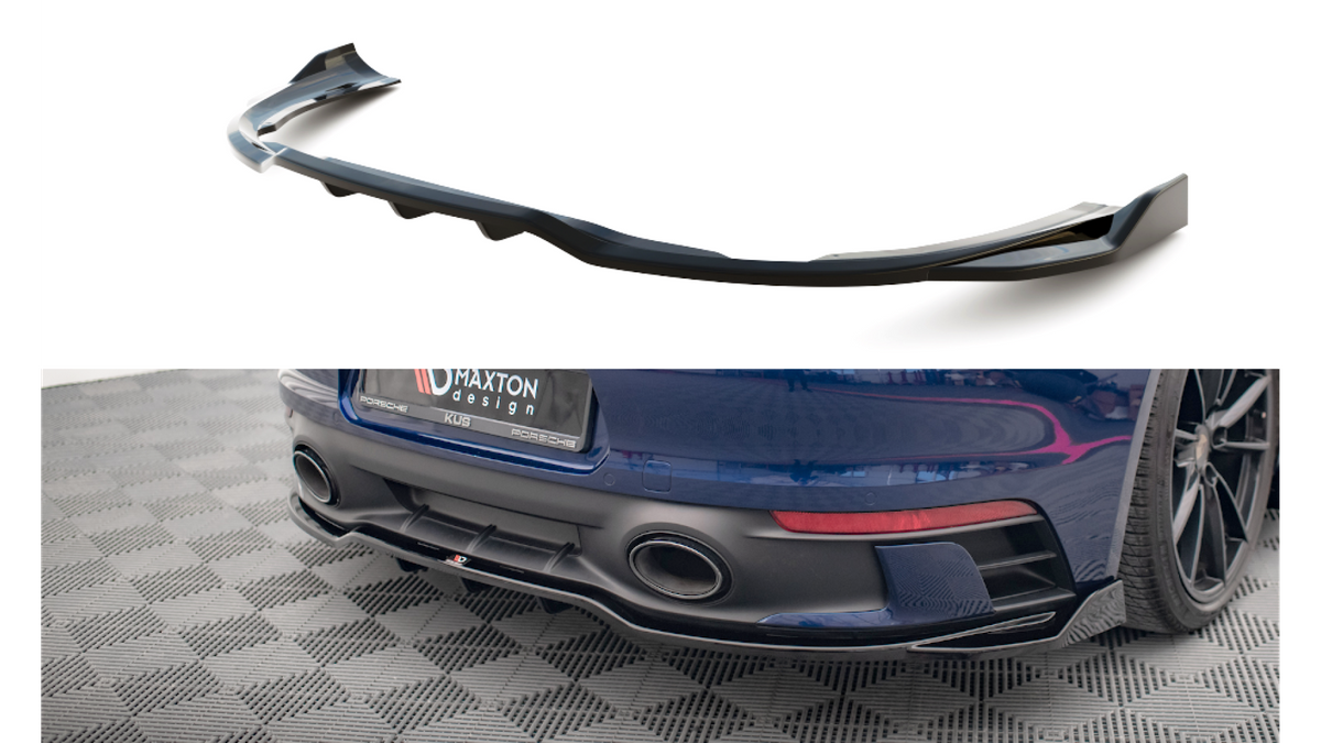 Splitter Porsche 911 Carrera Aero Carrera GTS 992 tagumine keskosa Difuusoriga v.2 Läikiv must