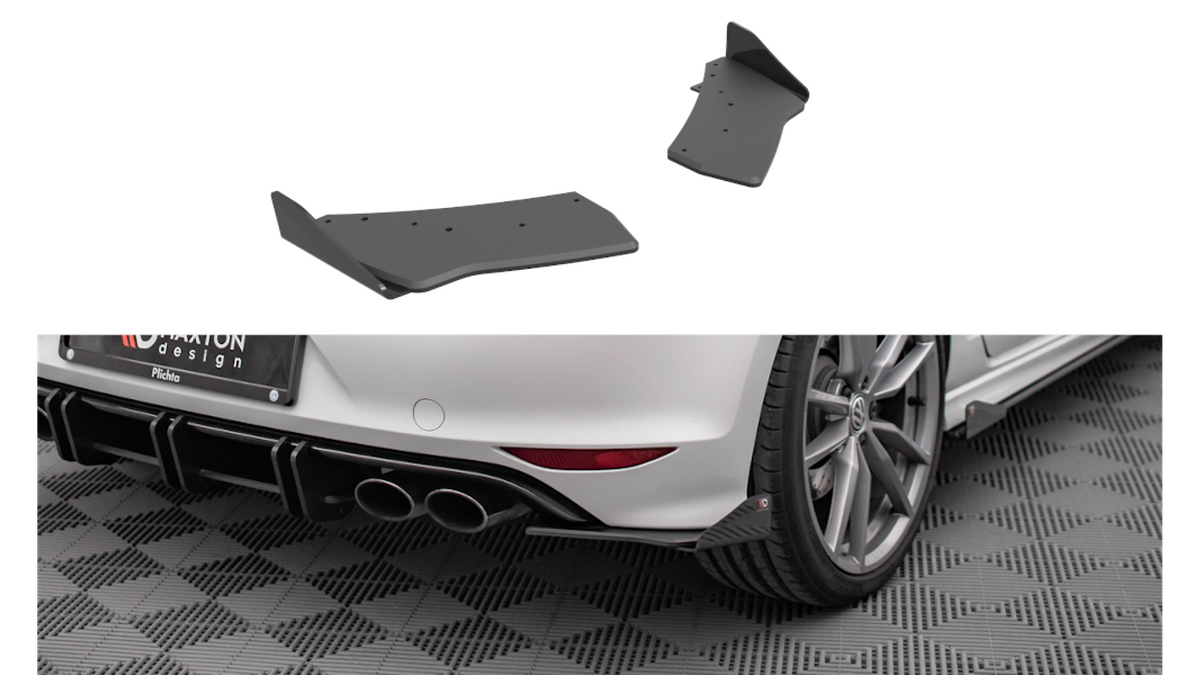 Splitter Volkswagen Golf 7 R tagumine külje Street Pro must + läikivad Tiivad