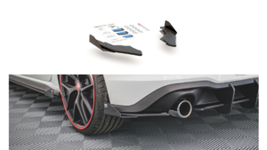 Splitter Volkswagen Golf 8 GTI GTE tagumine külje Racing Durability must-punane + läikivad Tiivad