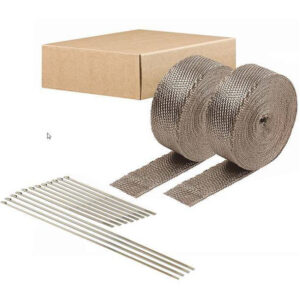 DEI Väljalaskesüsteemi termolint Titanium komplekt 2szt. 5cm x 15m + kinnitussidemed