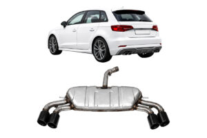 Väljalaskesüsteemi lõpupütt AUDI A3 (8V) Sportback 2013-2019 koos must otsad for S-Line